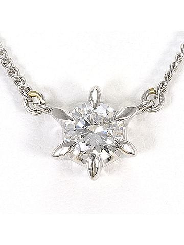 Unbranded PT900 Platinum / PT850 Necklace with 0.403 ct Diamond (SI1 clarity), Certificate of Authenticity, Total Weight 4.1g, 40cm, Like New Condition. (view 1)