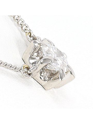 Unbranded PT900 Platinum / PT850 Necklace with 0.403 ct Diamond (SI1 clarity), Certificate of Authenticity, Total Weight 4.1g, 40cm, Like New Condition. (view 2)