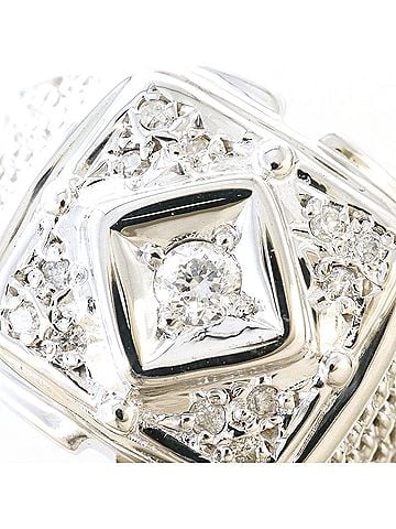 Unbranded K14 14K WG White Gold Ring, 1 Diamond 0.19ct, with Certificate of Authenticity, Total Weight 6.4g, Like New Condition. (view 2)