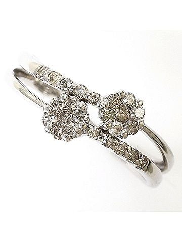 Unbranded K10 10K WG White Gold Ring with 0.30 ct Diamond, Total Weight 1.3g, Like New Condition. (view 1)