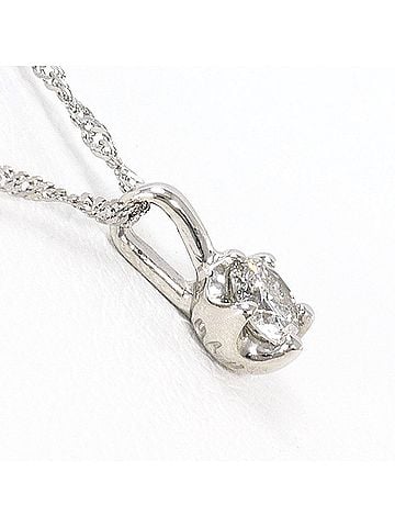 Unbranded PT1000 Platinum / PT850 Necklace with 0.10ct Diamond, Total Weight 1.2g, 41cm, Like New Condition. (view 2)
