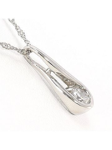 Unbranded PT900 Platinum / PT850 Necklace with 0.22ct Diamond, Total Weight 1.8g, 39cm, Like New Condition. (view 2)