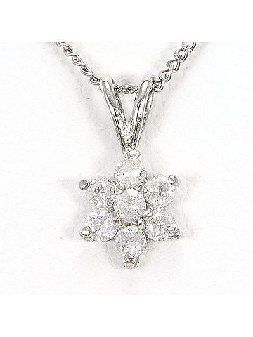 Unbranded PT850 Platinum Necklace with 0.2ct Diamond, Total Weight 1.9g, 40cm, Like New Condition. (view 1)