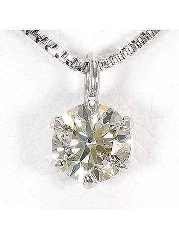 Unbranded PT900 Platinum / PT850 Necklace with Yellow Diamond (0.227ct), Total Weight 1.7g, 44cm, Like New Condition. (view 1)