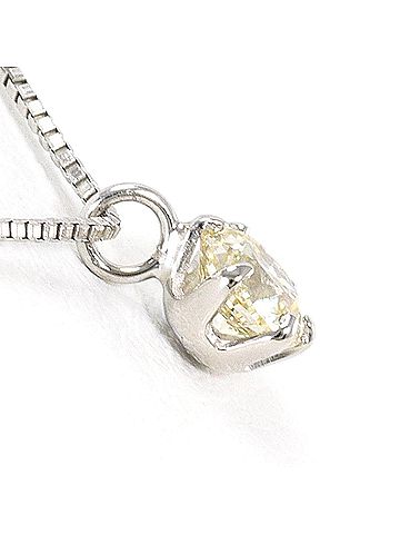 Unbranded PT900 Platinum / PT850 Necklace with Yellow Diamond (0.227ct), Total Weight 1.7g, 44cm, Like New Condition. (view 2)