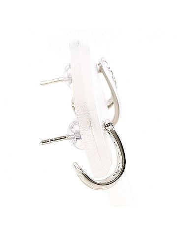 Unbranded Platinum (PT) earrings with 0.05 ct diamonds, total weight 2.2g, like new condition. (view 2)
