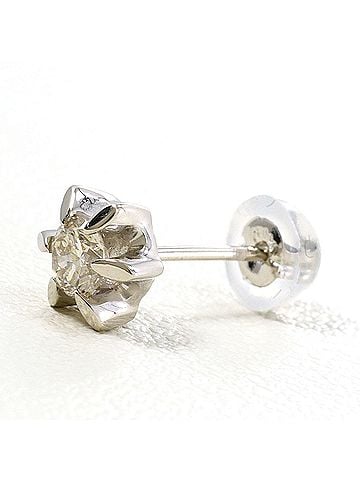 Unbranded PT900 Platinum Earring (Single Earring), 0.15ct Diamond, Total Weight 0.7g, Like New Condition. (view 1)