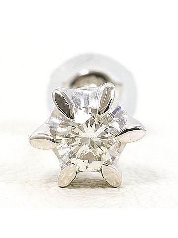 Unbranded PT900 Platinum Earring (Single Earring), 0.15ct Diamond, Total Weight 0.7g, Like New Condition. (view 2)