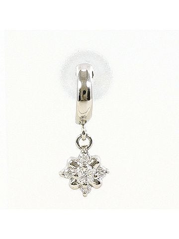 Unbranded PT900 Platinum Earring (Single Earring) with 0.05 ct Diamond, Total Weight 0.4g, Like New Condition. (view 1)