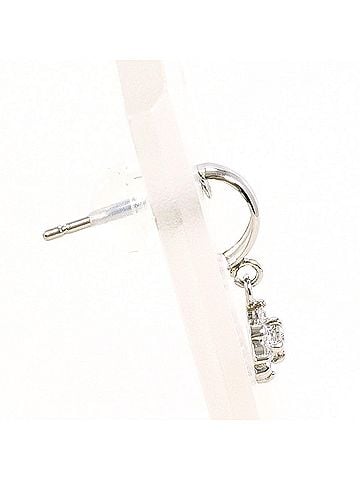 Unbranded PT900 Platinum Earring (Single Earring) with 0.05 ct Diamond, Total Weight 0.4g, Like New Condition. (view 2)