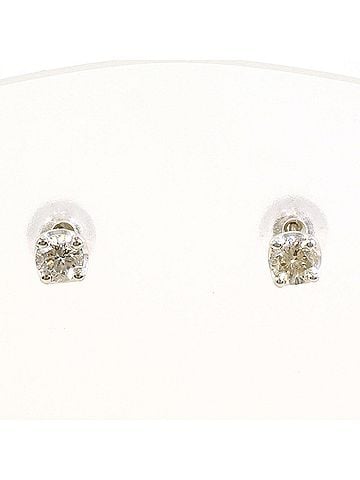 Unbranded PT900 Platinum Earrings with 0.15 ct Diamonds, Total Weight 0.7g, Like New Condition. (view 1)