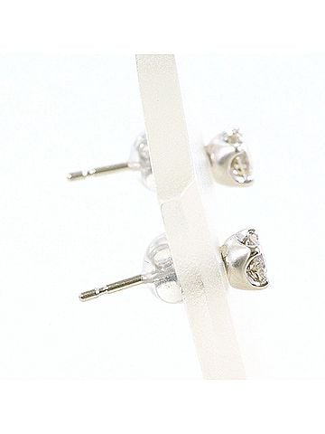 Unbranded PT900 Platinum Earrings with 0.15 ct Diamonds, Total Weight 0.7g, Like New Condition. (view 2)
