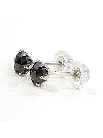 Unbranded PT900 Platinum Earrings with Black Diamonds, 0.26 ct, Total Weight 0.5g, Like New Condition. (view 1)
