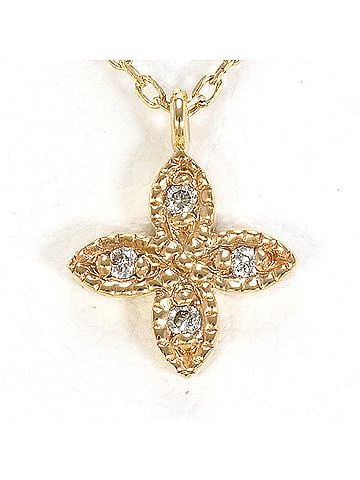 Unbranded K10 10K YG Yellow Gold Necklace with Diamond (no carat marking), Total Weight 0.9g, 40cm, Like New Condition. (view 1)