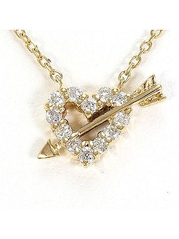 Unbranded K10 10K YG Yellow Gold Necklace with 0.12ct Diamond, Total Weight 1.2g, 40cm, Like New Condition (view 1)