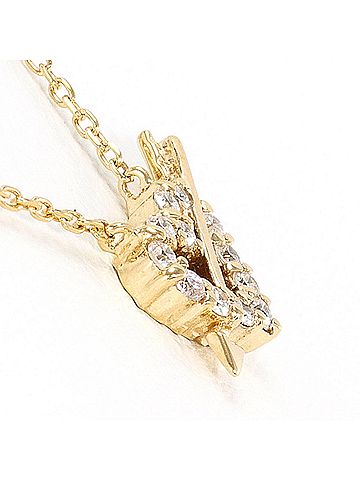 Unbranded K10 10K YG Yellow Gold Necklace with 0.12ct Diamond, Total Weight 1.2g, 40cm, Like New Condition (view 2)