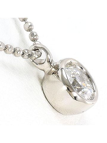 Unbranded PT900 Platinum / PT850 Necklace with 0.337ct Diamond (SI2 clarity), Certificate of Authenticity, Total Weight 3.6g, 39cm, Like New Condition. (view 2)