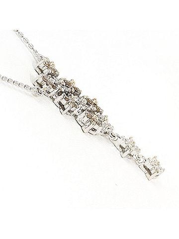 Unbranded PT850 Platinum Necklace with Brown Diamond (no carat marking) and marking), Total Weight 3.1g, 41cm, Like New Condition. (view 2)