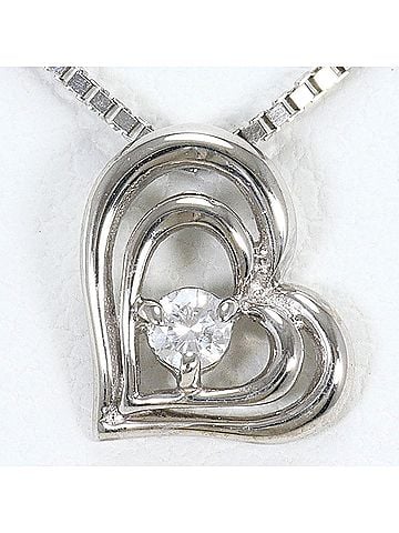 Unbranded K14 14K WG White Gold Necklace with 0.05ct Diamond, Total Weight 1.8g, 39cm, Like New Condition (view 1)