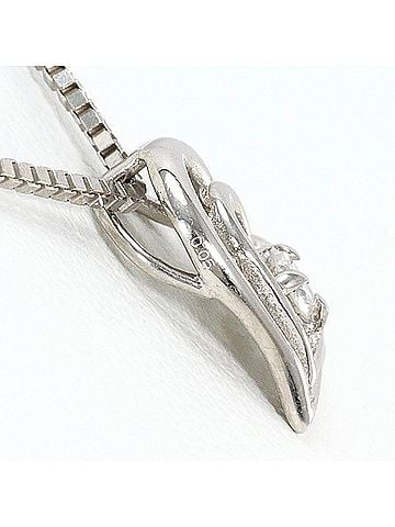 Unbranded K14 14K WG White Gold Necklace with 0.05ct Diamond, Total Weight 1.8g, 39cm, Like New Condition (view 2)