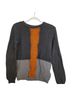KiDiCHiC 100% Cotton Color Block Gray Orange Pullover Sweater Size 10 - photo 1