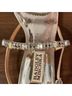 Badgley Mischka 100% Leather Silver Sandals Size 6 - photo 3