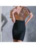 Flying Tomato Solid Gold Black Cocktail Dress Size S - photo 7