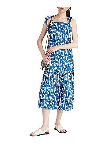 Tory Burch Drop Waist Blue Hibiscus Casual Dress (view 1)