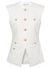 Veronica Beard 53% Linen 29% Polyester 16% Viscose 2% Elastane 100% Polyester Ivory Gold Vest Size 10 - photo 1
