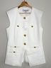 Veronica Beard 53% Linen 29% Polyester 16% Viscose 2% Elastane 100% Polyester Ivory Gold Vest Size 10 - photo 4