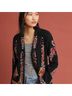 Maeve 100% Cotton 100% Polyester Floral Black Orange Blazer Size 2 - photo 3