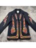 Maeve 100% Cotton 100% Polyester Floral Black Orange Blazer Size 2 - photo 4