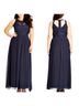 City Chic 100% Polyester 60% Polyester 40% Nylon 100% Polyester Solid Blue Casual Dress Size 18 - photo 2