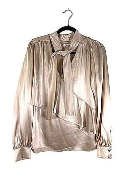 Parker Silk Tie-Neck Blouse Long Sleeve T-Shirt (view 1)