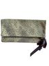 Clare V. 100% Suede Stars Gray Blue Leather Clutch One size - photo 1
