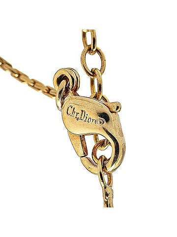 Christian Dior Christian Dior Dior pendant necklace, gold plated with rhinestones, for women. (view 2)