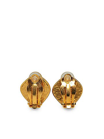 Chanel Chanel Coco Mark Stone Earrings Gold Plated Women's CHANEL (view 2)