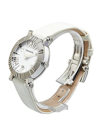 Tiffany & Co. Tiffany & Co. Atlas Heart Date Watch Z1300.11.11A20A71A, Quartz Movement, White Dial, Stainless Steel, Leather, Women's (view 2)
