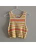 Weekday Stripes Yellow Orange Tank Top Size L - photo 4