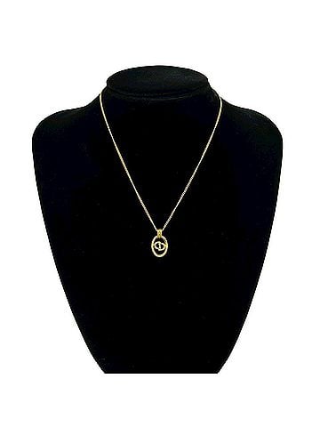 Christian Dior Christian Dior Vintage CD Logo GP Necklace Pendant Accessory Gold 78624 (view 2)
