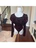 Free People Red Black Bodysuit Size L - photo 4
