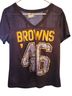 Pink Brown Short Sleeve Blouse Size M - photo 1