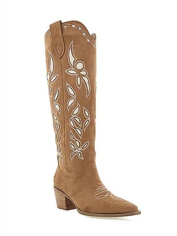 Billini Women's Della Suede Western Boot in Tan (view 1)