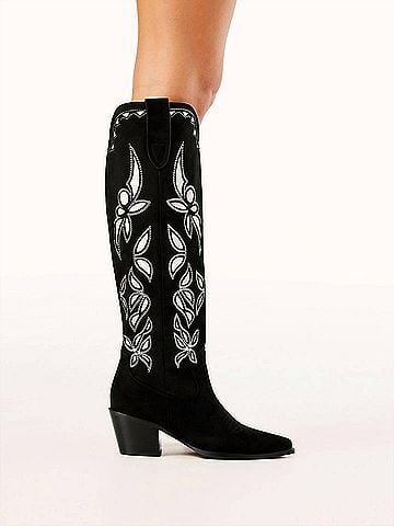Billini Women's Della Suede Western Boot in Black (view 2)