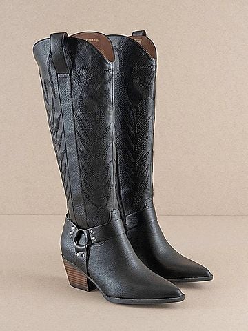 Oasis Society Women's Faye Western Boot in Black (view 2)