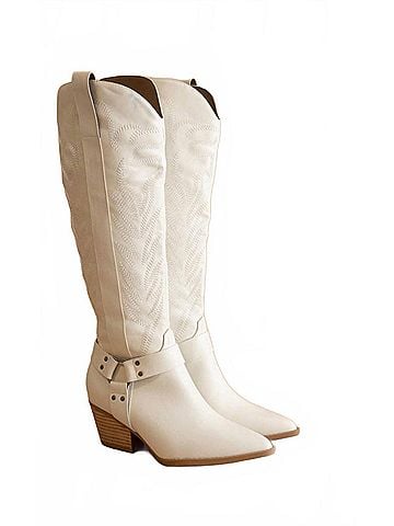 Oasis Society Women's Faye Western Boot in White (view 2)