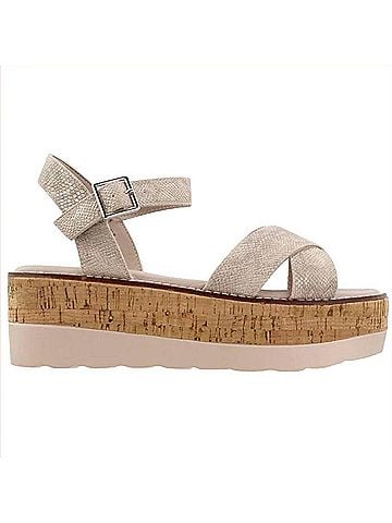 Corkys Women's Fluffie Sandal in Champagne (view 1)