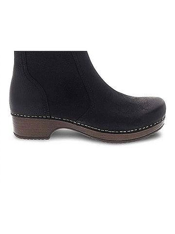 Dansko Women's Barbara Burnished Nubuck Bootie in Black (view 1)