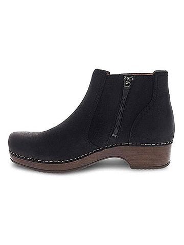 Dansko Women's Barbara Burnished Nubuck Bootie in Black (view 2)