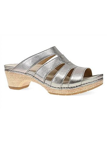 Dansko Women's Lyndi Metallic Sandal in Platino (view 1)